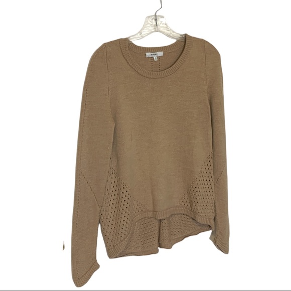 Milly 100% Merino wool high low open pattern knit sweater size small - Picture 2 of 4